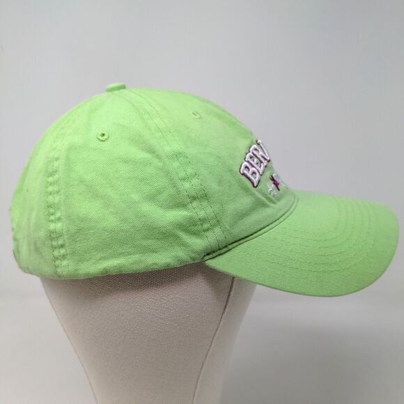 JHats Women's Strapback Hat Green Adjustable Embroidered Bermuda Logo Floral - Picture 5 of 8